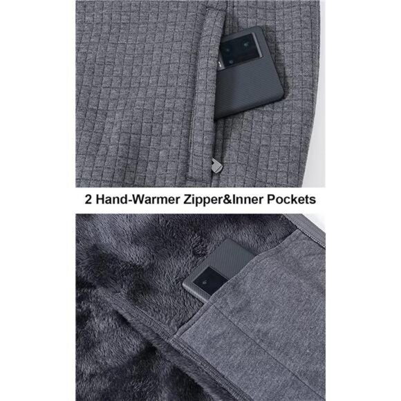 Men's Zip Up Hoodie Heavyweight Fleece Sherpa Lined Sweatshirt Jackets Winter - Picture 4 of 6